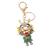 Maxbell Cute Dragon Charm Pendant Crystal Purse Bag Car Key Chain Ring Keychain Keyring Blue