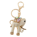 Maxbell Resin Elephant Key Chain Ring Keychain Key Holder Keyring Handbag Pendant White