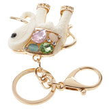 Maxbell Resin Elephant Key Chain Ring Keychain Key Holder Keyring Handbag Pendant White