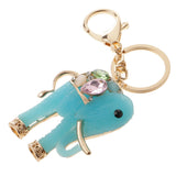 Maxbell Resin Elephant Key Chain Ring Key Holder Keychain Handbag Pendant Blue