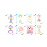 Maxbell 8PCS/SET Baby Rattles Teether Toy Baby Newborn Toddler Infant Developmental Toys Multi-Color A