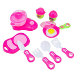 Maxbell Set of 13pcs Plastic Cookware Kits Kids Kitchen Pretend Cooking Role Play Toy Games Accessories Kids Gift