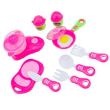 Maxbell Set of 13pcs Plastic Cookware Kits Kids Kitchen Pretend Cooking Role Play Toy Games Accessories Kids Gift