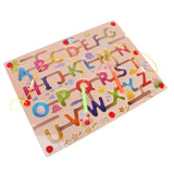 Maxbell Wooden Puzzle Magnet Beads Slot Maze Pen Labyrinth Alphabet+Nine Planets Toy