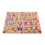 Maxbell Wooden Puzzle Magnet Beads Slot Maze Pen Labyrinth Alphabet+Nine Planets Toy