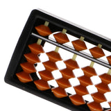 Maxbell 13 Rods Portable Plastic Beads Column Abacus Counting Number Soroban Calculating Tool Educational Math Toy Brown Beads Black Frame