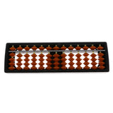 Maxbell 13 Rods Portable Plastic Beads Column Abacus Counting Number Soroban Calculating Tool Educational Math Toy Brown Beads Black Frame