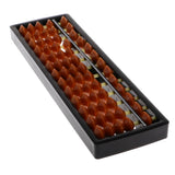 Maxbell 13 Rods Portable Plastic Beads Column Abacus Counting Number Soroban Calculating Tool Educational Math Toy Brown Beads Black Frame
