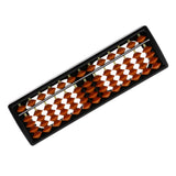 Maxbell 13 Rods Portable Plastic Beads Column Abacus Counting Number Soroban Calculating Tool Educational Math Toy Brown Beads Black Frame