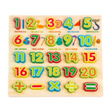 Maxbell Wooden Math Numbers Digits Cognitive Board Set Kids Educational Toys