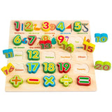Maxbell Wooden Math Numbers Digits Cognitive Board Set Kids Educational Toys
