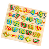 Maxbell Wooden Math Numbers Digits Cognitive Board Set Kids Educational Toys