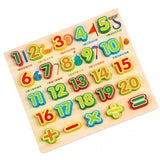 Maxbell Wooden Math Numbers Digits Cognitive Board Set Kids Educational Toys