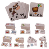 Maxbell 20 Sets Letter Cognitive Card Puzzles Self-Correcting Jigsaws Baby Early Learning Toys