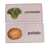 Maxbell 30 Sets Vegetables Cognitive Card Puzzles Self-Correcting Jigsaw Baby Learning Funny Toy Games