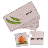 Maxbell 30 Sets Vegetables Cognitive Card Puzzles Self-Correcting Jigsaw Baby Learning Funny Toy Games