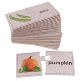 Maxbell 30 Sets Vegetables Cognitive Card Puzzles Self-Correcting Jigsaw Baby Learning Funny Toy Games
