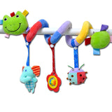 Maxbell Cute Spiral Activity Stroller Car Seat Cot Lathe Hanging Bell Baby Play Travel Toys Newborn Baby Rattles Infant Soft Plush Toys Frog