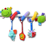 Maxbell Cute Spiral Activity Stroller Car Seat Cot Lathe Hanging Bell Baby Play Travel Toys Newborn Baby Rattles Infant Soft Plush Toys Frog