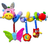 Maxbell Cute Spiral Activity Stroller Car Seat Cot Lathe Hanging Bell Baby Play Travel Toys Newborn Baby Rattles Infant Soft Plush Toys Yellow Mouth Deer