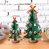 2 Pieces 4 Layer 3D Christmas Tree Pendants Hanging Destop Decoration Green