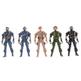Maxbell 9cm Plastic Paratroopers Action Figure World War II Soldiers Toy - 5 Pieces