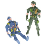Maxbell 9cm Plastic Paratroopers Action Figure World War II Soldiers Toy - 5 Pieces