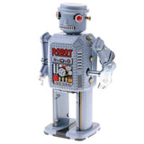 Max Vintage Wind Up Clockwork Mechanical Walking Large Eye Robot Model Tin Toy