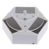 Maxbell Solar Powerd 2-layer Rotating Turntable Jewelry Watch Display Stand White