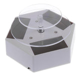 Maxbell Solar Powerd 2-layer Rotating Turntable Jewelry Watch Display Stand White