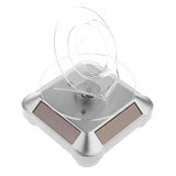 Maxbell Rotating Turntable Jewelry Display Stand Solar or AA Battery Powered Silver