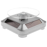 Maxbell Rotating Turntable Jewelry Display Stand Solar or AA Battery Powered Silver