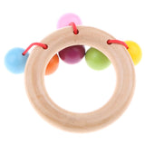 Maxbell Wooden Baby Rattle Educational Grasping Rattle Montessori Toys Round