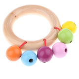 Maxbell Wooden Baby Rattle Educational Grasping Rattle Montessori Toys Round