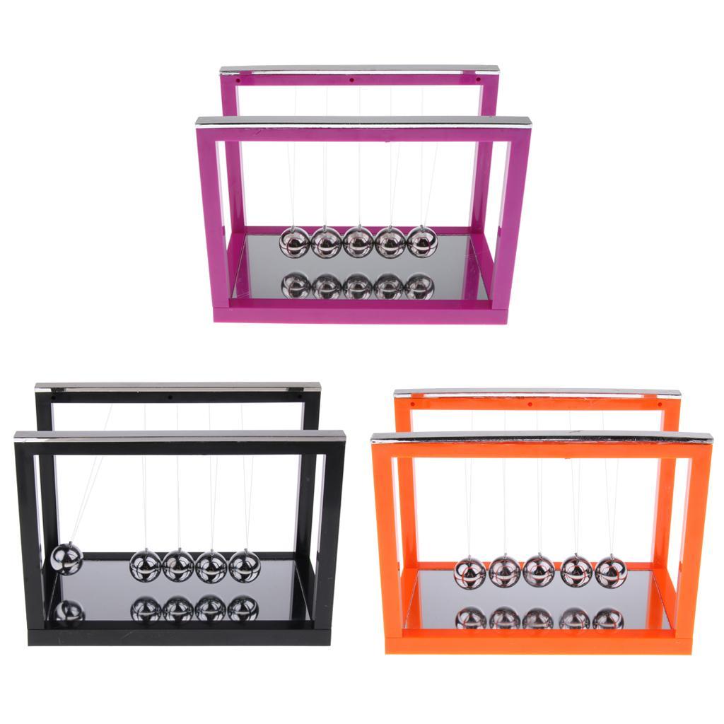 Maxbell Newton's Cradle w/ Mirror Balance Ball Desk Toy Home Office Decor Black