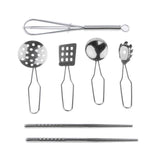 Maxbell Kids Kitchen Metal Utensils Playset, All Purpose Kitchen Tool Set - G, 6pcs/Set
