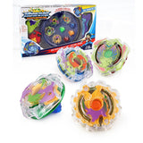 Maxbell Rare 4 Pieces Burst Spinning Top Toy Launcher Grip Toy Spinning Top Set