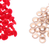 Maxbell 100pcs 12*14mm Triangle Velvet Safety Noses Buttons Eyes For DIY Bear Red
