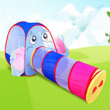 Maxbell Cartoon Elephant Tunnel Toy Pop Up Play Tent Tube Gift For Kids Crawl Tunnel