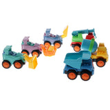 Maxbell 6Pcs Mini Cartoon Inertial Engineering Car Diecast Vehicles Models Toy Gift