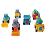 Maxbell 6Pcs Mini Cartoon Inertial Engineering Car Diecast Vehicles Models Toy Gift