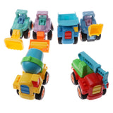 Maxbell 6Pcs Mini Cartoon Inertial Engineering Car Diecast Vehicles Models Toy Gift