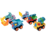 Maxbell 6Pcs Mini Cartoon Inertial Engineering Car Diecast Vehicles Models Toy Gift