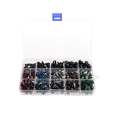 Maxbell 264 Pieces Plastic Safety Eyes with Washer Buckle for Teddy Bear Doll Soft Puppet DIY Crafts Supplies