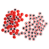 Maxbell 100 Pieces Safety Round Eyes with Sequins for Bear Doll DIY Making Red