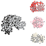 Maxbell 100 Pieces Safety Round Eyes with Sequins for Bear Doll DIY Making Red
