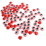Maxbell 100 Pieces Safety Round Eyes with Sequins for Bear Doll DIY Making Red