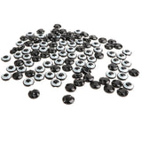 Maxbell 100 Pieces Safety Round Eyes with Sequins for Bear Doll DIY Making Black