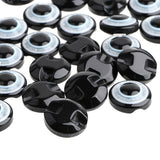 Maxbell 100 Pieces Safety Round Eyes with Sequins for Bear Doll DIY Making Black