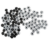 Maxbell 100 Pieces Safety Round Eyes with Sequins for Bear Doll DIY Making Black